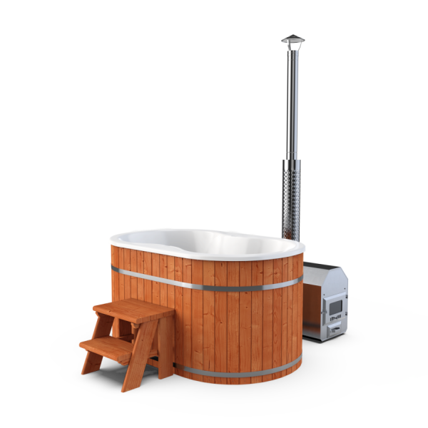 Hottub Oval 180x120cm met externe kachel
